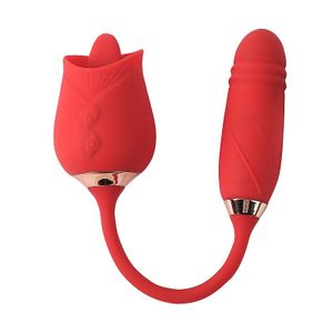 Vibrador Língua / Vai e vem - Formato de Rosa - Flowery Plus - 7868