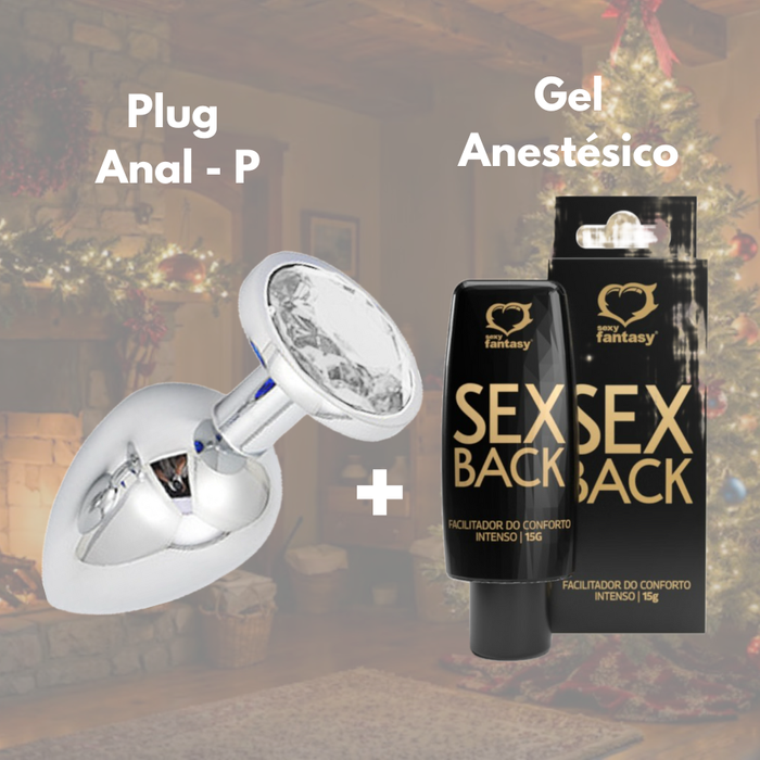 kit Anal - Gel Anestésico Anal e Plug P -