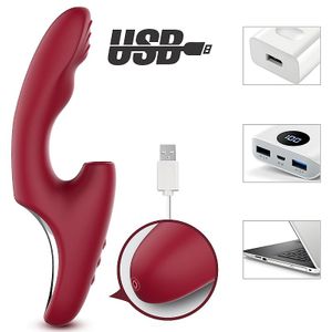 Vibrador com Sugador, Dedilhar e movimento de vem cá - 8774