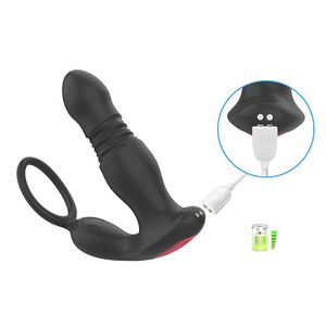 Vibrador de Próstata Vai e vem com Anel Peniano  - Rocky-RCT -7749