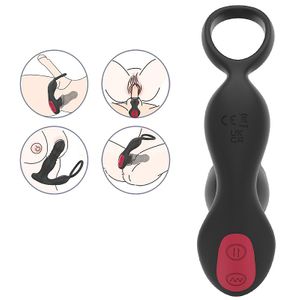 Vibrador de Próstata Vai e vem com Anel Peniano  - Rocky-RCT -7749