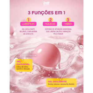 BUBBLE VIBES GEL COM MICROESFERAS 3 EM 1 CHICLETE 120G - INTT