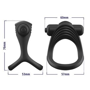 Anel Peniano duplo com vibrador - Rap - 7755