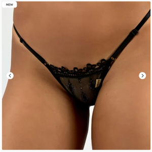 CALCINHA SUTIL - FIO DENTAL EM RENDA COM BORDADO MODELO LINGERIE SEXY - sensualle