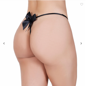 Calcinha Sai pra lá - Fio Dental de Tule com Laço Grande no Bumbum