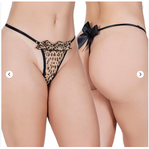 Calcinha Sai pra lá - Fio Dental de Tule com Laço Grande no Bumbum