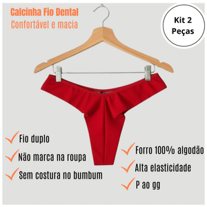 Kit 2 Calcinhas levanta bumbum - Cores Variadas