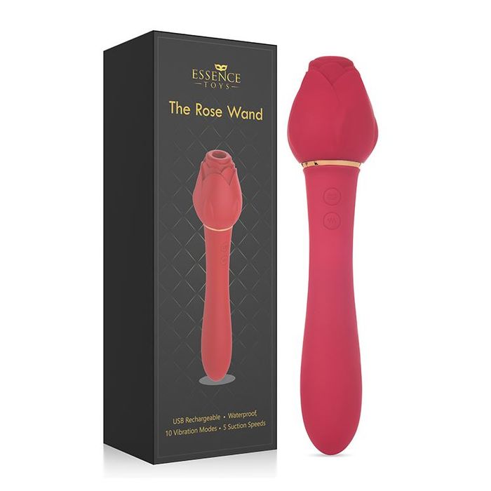 Vibrador com Succao The Rose Wand - 2 em 1