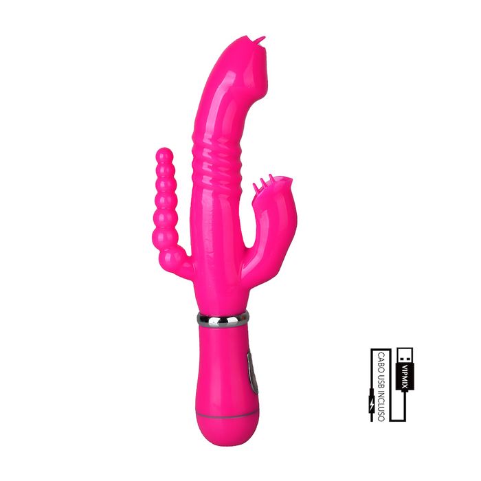 Vibrador 3 em 1 com Estimulador Anal - PG016