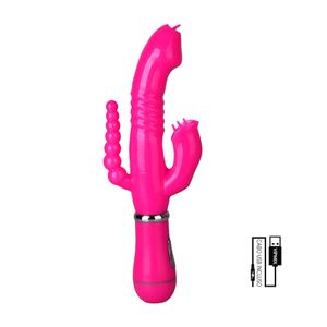 Vibrador 3 em 1 com Estimulador Anal