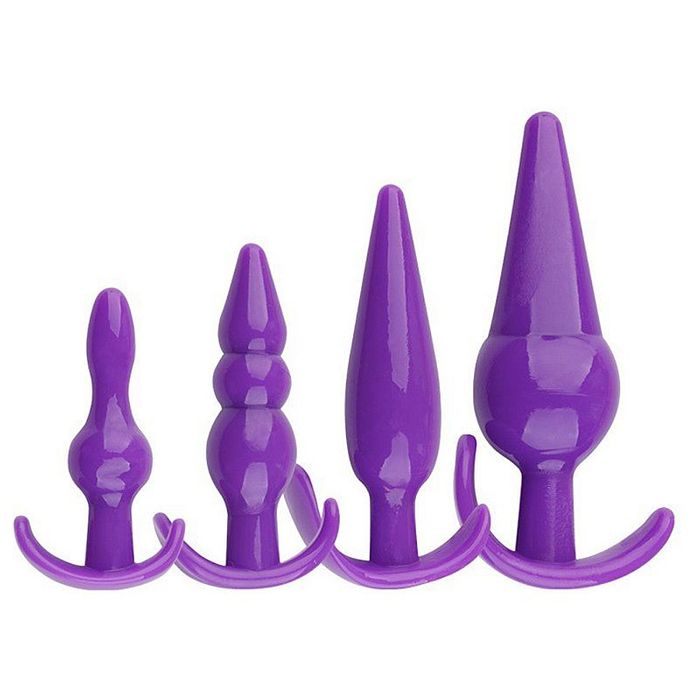 Kit com 4 Plug anal - ROXO - 8391