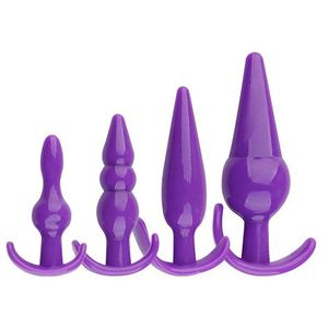 Kit com 4 Plug anal - ROXO - 8391