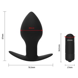 Plug Anal com Vibrador  - 8,7x4,0 - Bateria LR44 - 8650