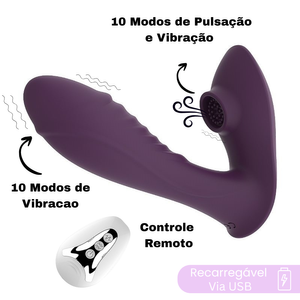 Vibrador de Vibrador De Pulsação com Controle Remoto - Anna - 8603
