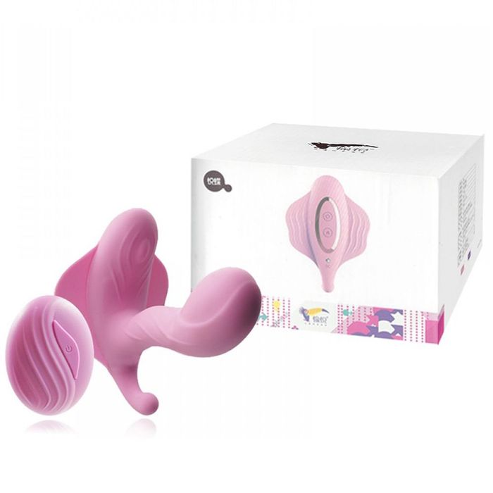 VIBRADOR RECARREGÁVEL CONTROLE WIRELESS 8 VIBRAÇÕES ROSA GTOYS