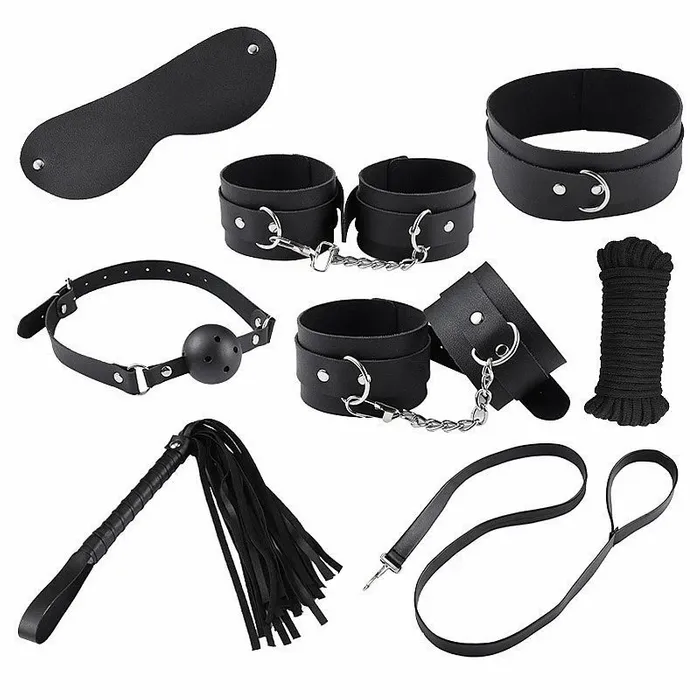 KIT BONDAGE PRETO 7 PEÇAS