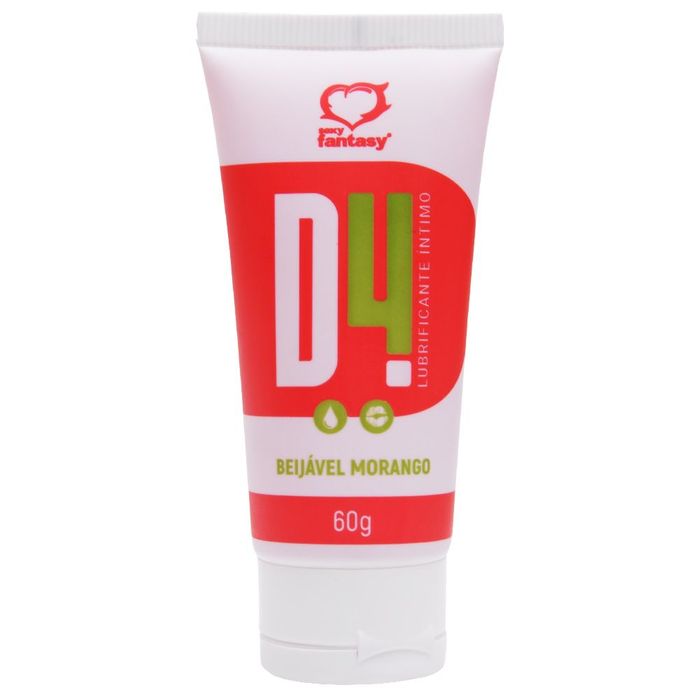  D4 LUBRIFICANTE ÍNTIMO DE MORANGO BEIJÁVEL  60G