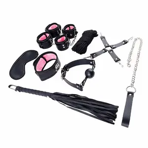 KIT SADO - PRETO COM ROSA -  8 PEÇAS  ACOLCHOADAS 