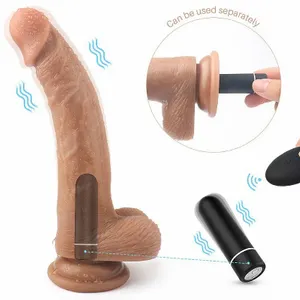 COOKS - PÊNIS REALÍSTICA COM VIBRADOR RECARREGÁVEL - 20 x 3,5CM 