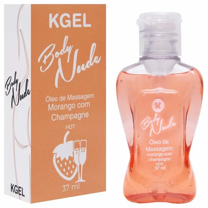 GEL COMESTÍVEL HOT - MORANGO COM CHAMPAGNE - BODY NUDE 37 ML