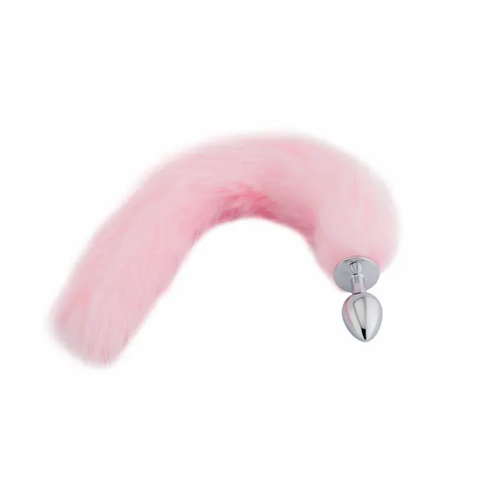 PLUG ANAL COM RABO - ROSA -  44 CM - TAMANHO P