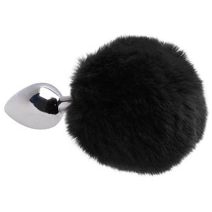 PLUG ANAL PEQUENO DE AÇO - COELHINHA POMPOM - 8CM X 3x4 CM