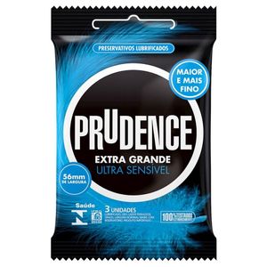 PRESERVATIVO EXTRA G ULTRA SENSÍVEL 3 UNIDADES PRUDENCE