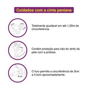 Cinta Peniana Couro Prótese Pênis Realística 14x3,6cm