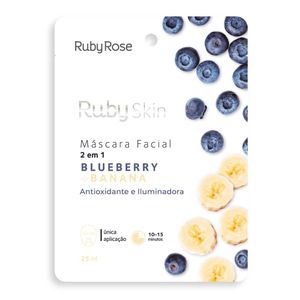 Mascara Facial De Tecido Blueberry E Banana Skin - Hb705 - Rubyrose