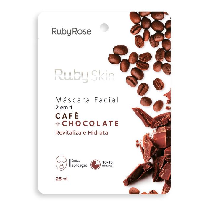 Mascara Facial De Tecido Cafe+chocolate 2 Em 1 - Hb709 - Rubyrose