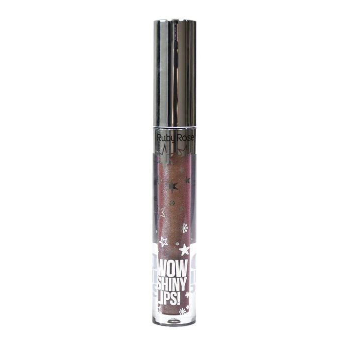 GLOSS LABIAL WOW SHINY LIPS - HB821849 - MARROM HOLOGRÁFICO 49 - RUBYROSE