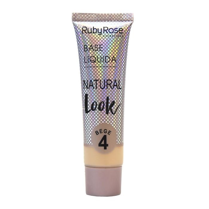 BASE LIQUIDA NATURAL LOOK - HB8051B4 - BEGE 4 - RUBYROSE