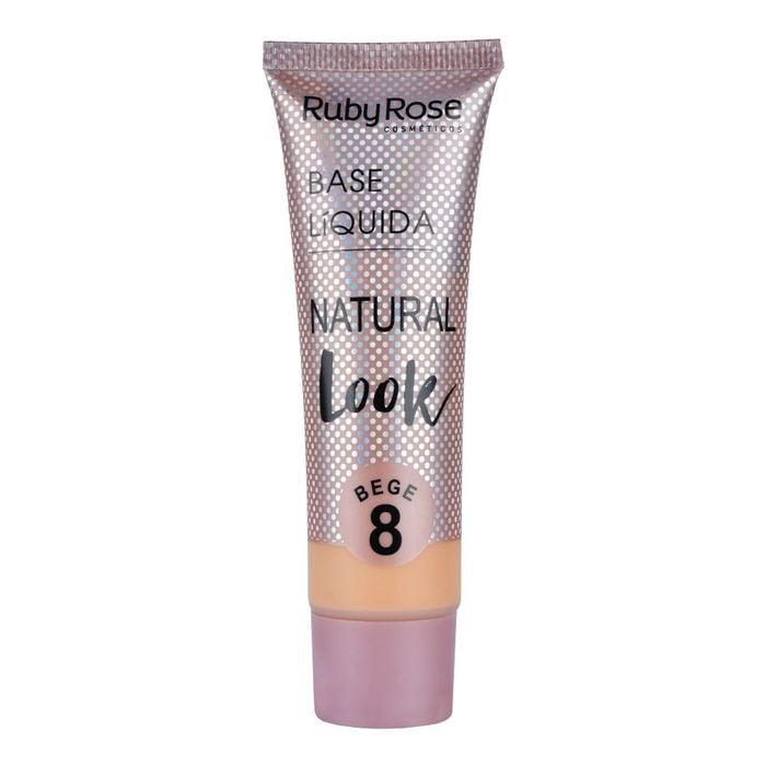 BASE LIQUIDA NATURAL LOOK - HB8051B8 - BEGE 8 - RUBYROSE