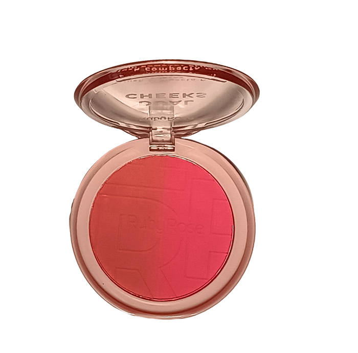 Dual Cheeks Blush Compacto Champagne/peach Hbm03-1 Ruby Rose