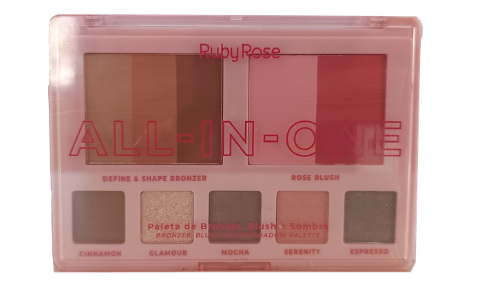 Hbm1002 - Paleta De Bronzer, Blush E Sombra All In One - Ruby Rose