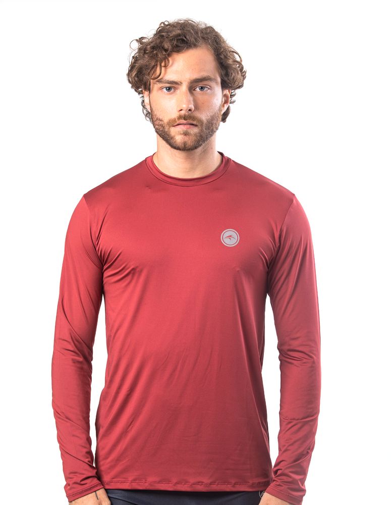 Camiseta Uv Manga Longa Chest Bordo