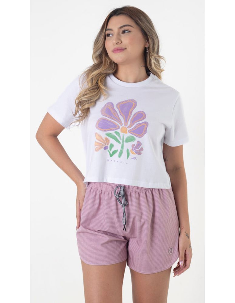 Camiseta Cropped Art Flower