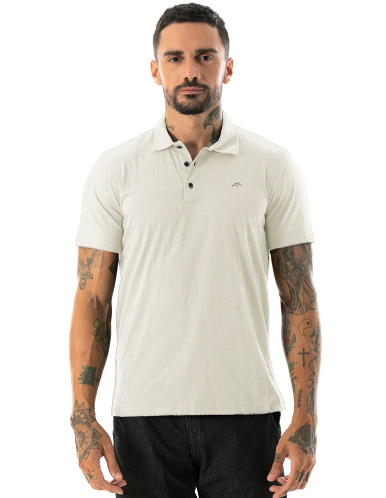 Camiseta Polo Basic One Baunilha