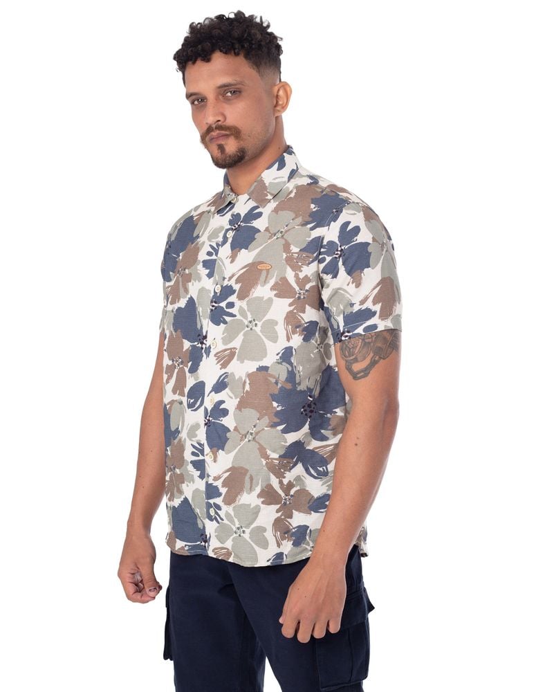 Camisa Manga Curta Floral Kite