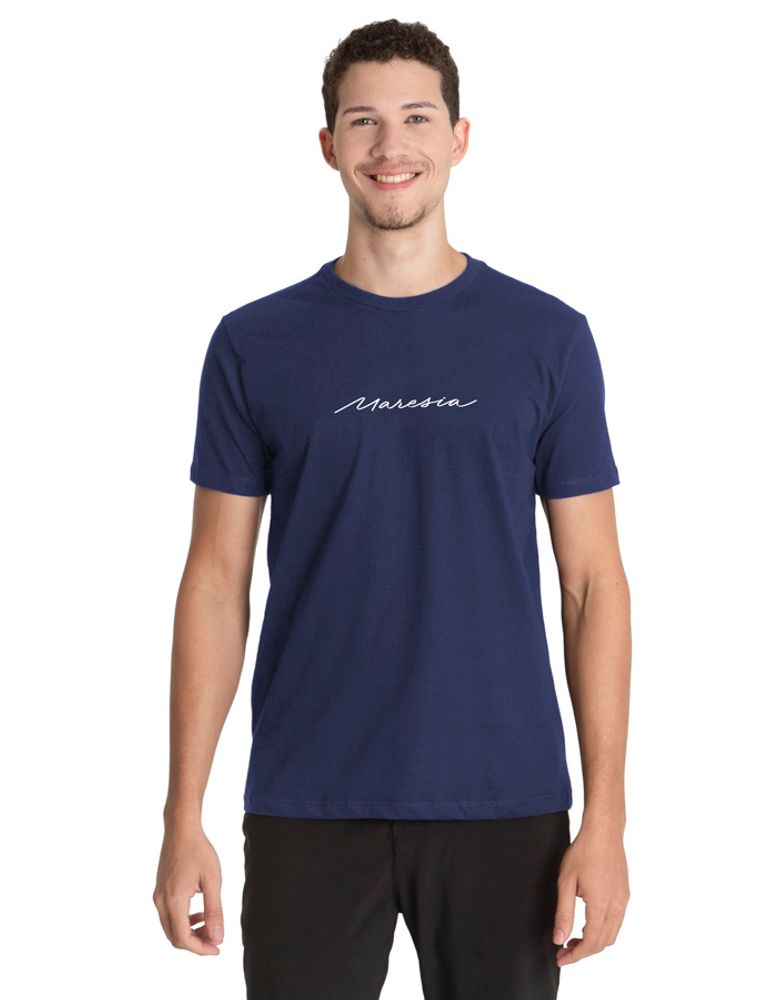 Camiseta Silk Slim Fit Big Signature Azul Navy