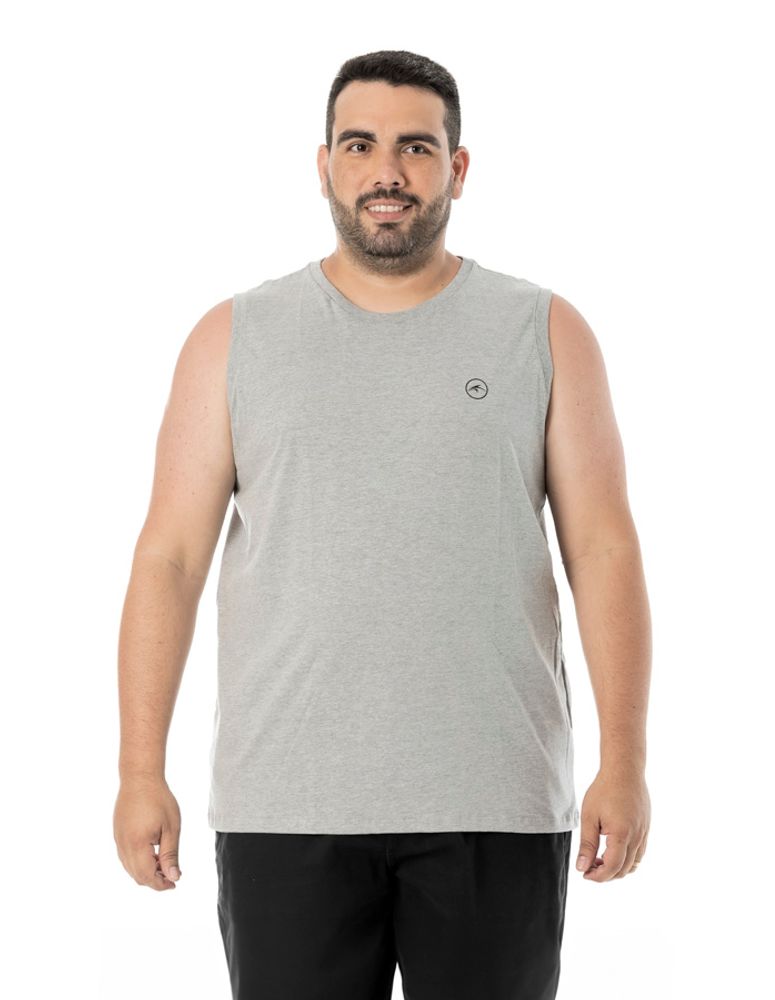 Regata Surf Plus Size Mescla Cinza