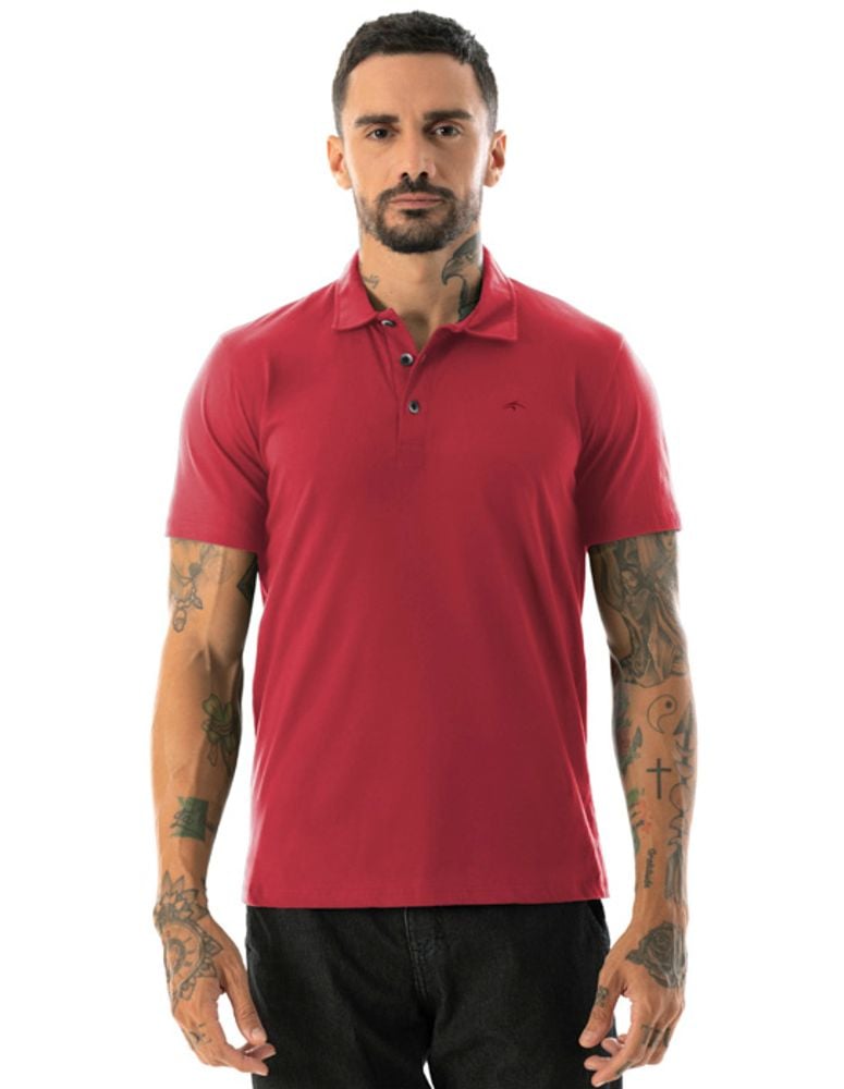 Camiseta Polo Basic One Vermelho Carmim