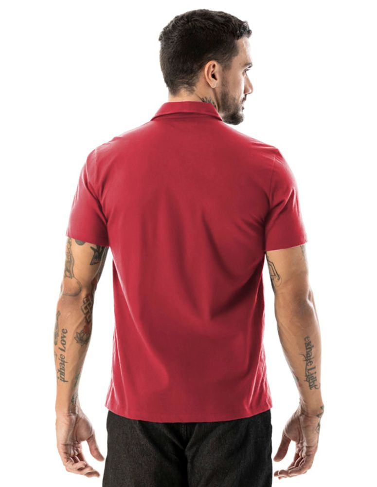 Camiseta Polo Basic One Vermelho Carmim