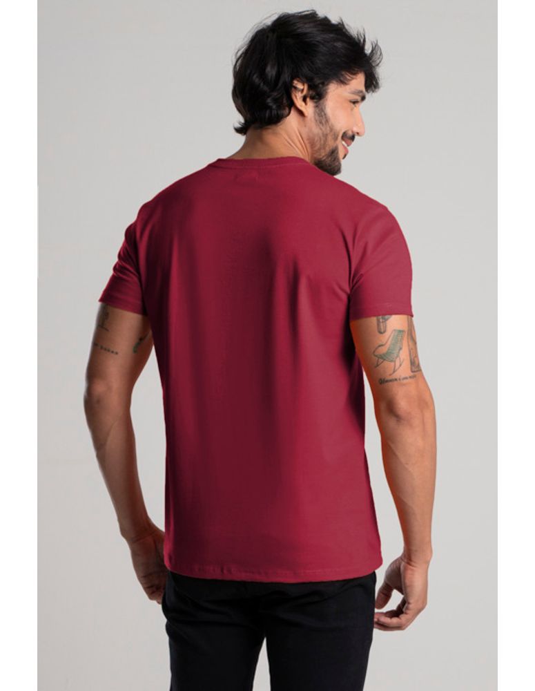 Camiseta Especial Emboss Logo Refletivo Bordo Profundo