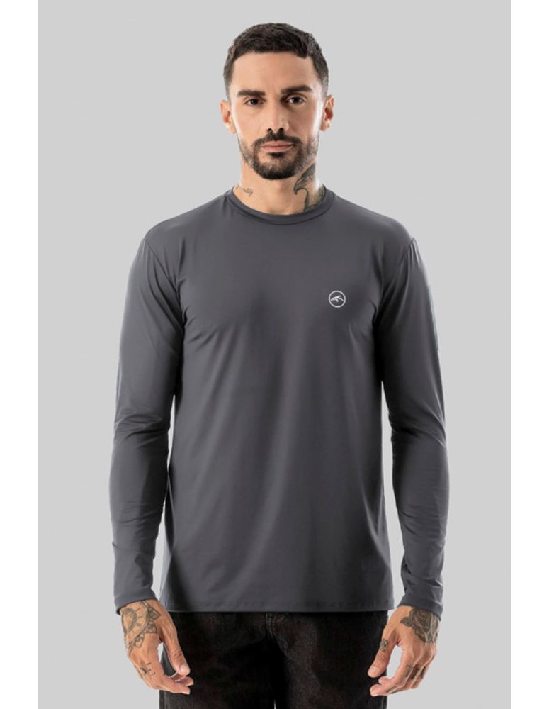 Camiseta Uv Manga Longa Chest Grafite