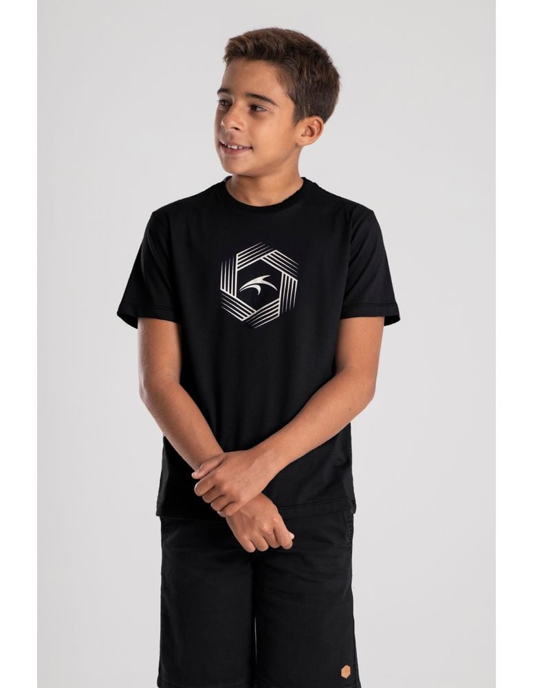 Camiseta Silk Juvenil Fiber Preto