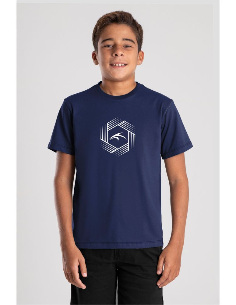 Camiseta Silk Juvenil Fiber Azul Navy