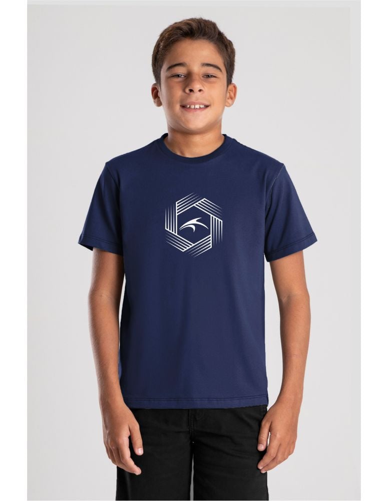 Camiseta Silk Juvenil Fiber Azul Navy