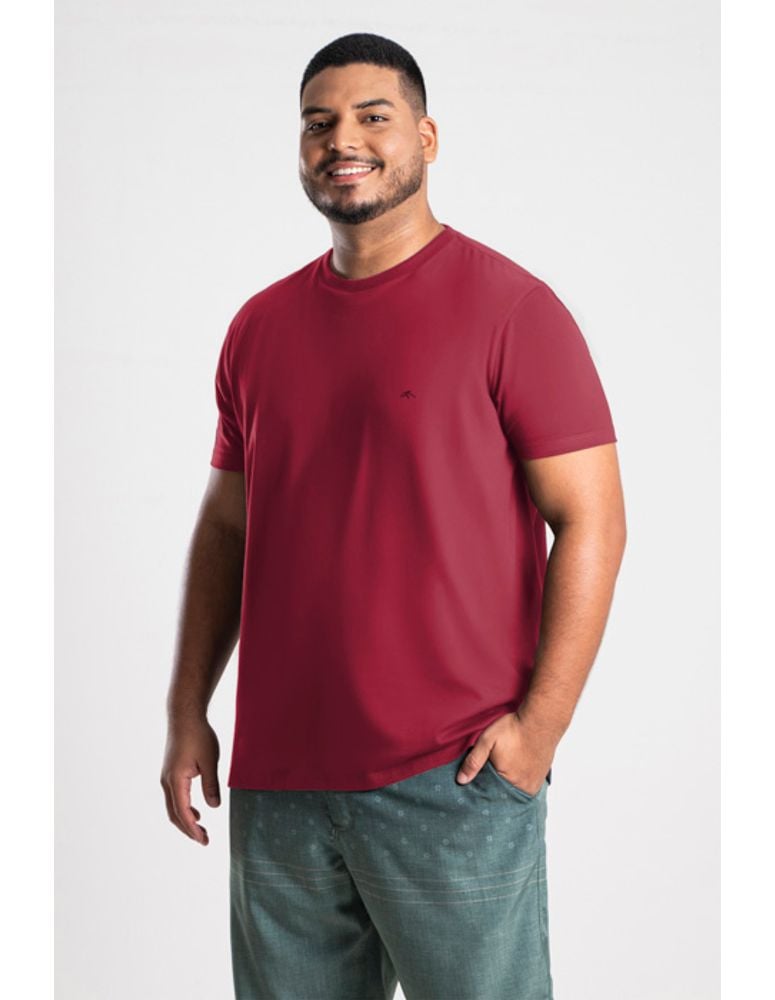 Camiseta Especial Plus Size Basic One Bordo Profundo
