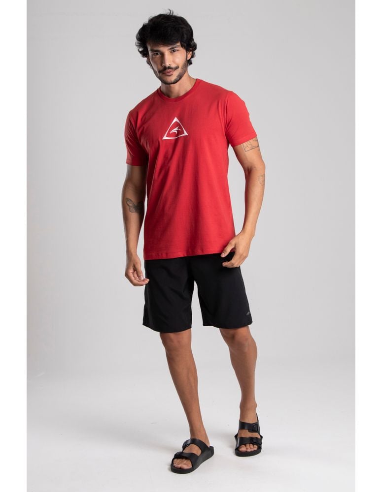 Camiseta Silk Slim Fit Triangle Vermelho Carmim